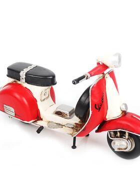 小踏板VESPA摩托车模型工艺品家居客厅酒吧橱窗怀旧柜装饰品摆件