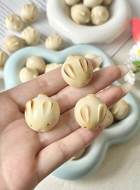 象牙果雕刻件点烤动物可爱手捻串珠挂件DIY手饰手串配饰配件