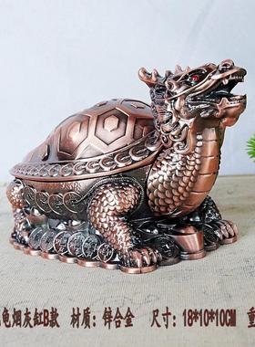 狮子王烟灰缸金属彩绘装饰摆件