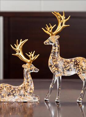 轻奢品高档简约现代透明麋鹿摆公件酒柜电视柜装SKD1308饰办室家