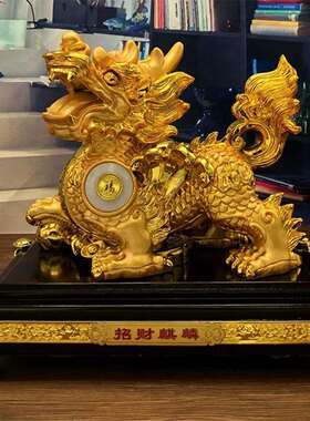 金加玉貔貅摆件风水公司前台办公室桌皮丘摆设客厅酒柜玄关装饰品