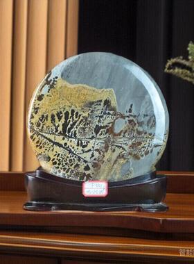 天然石头草花石奇石原石桌面摆件国画石原石头画面石观光石景观石