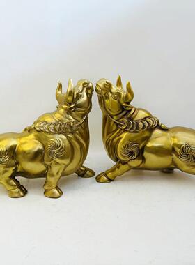 铜牛摆件纯铜生肖牛办公室招财牛气冲天家居客厅装饰礼品铜工艺品