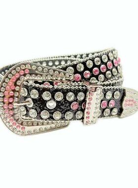 Rhinestone Belt for Women & Men Western Punk Style with a