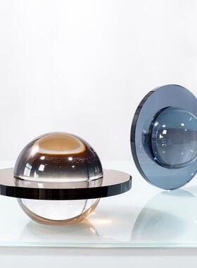 现代轻奢水晶飞碟酒柜装饰品摆件 家居饰品办公室客厅桌面软装