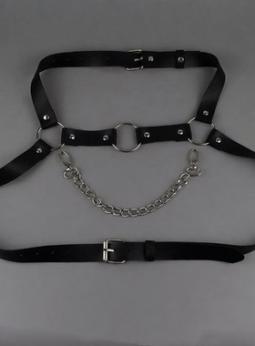 胸链性感男士背带脖带身体朋克风肩带胸带衬衣腰带配饰搭配制服