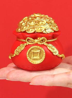 新品桌面钱袋摆件财富满袋小摆件过年吉祥物喜庆桌面发财摆件
