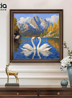 玄关装饰画入户正对门聚宝盆山水画客厅挂画2026新款走廊过道壁画