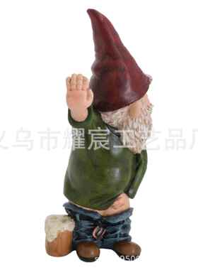 跨境花园撒尿侏儒树脂卡通白胡子老人雕像圣诞工艺品礼品摆件