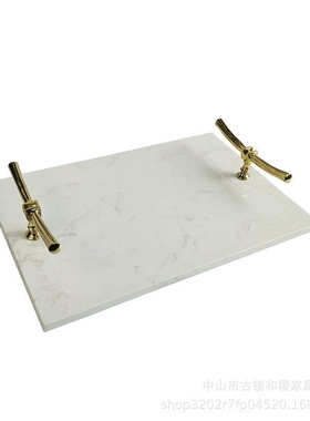 样板房酒店软装托盘 大理石铜托盘 茶几收纳托盘 轻奢装饰摆件