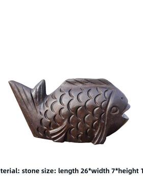 中国风样板房售楼处天然石饰家居书房软饰青石雕小石马