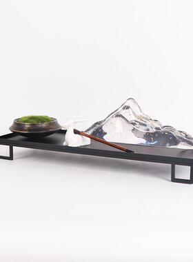新中式简约铁艺托盘样版房卖场酒店客厅茶几绿植装饰摆件家居饰品