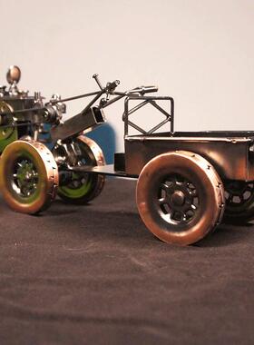 创意结婚礼物铁艺拖拉机 时尚简约工艺品 婚庆婚房书桌摆件 包邮