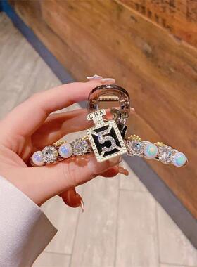 Luxury Number 5 Diamond Women Hair Claw Barrette Crab Shiny