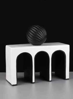 代简约m桥树脂工艺摆件 样摆板现房家居客1厅公室创意软装办饰品