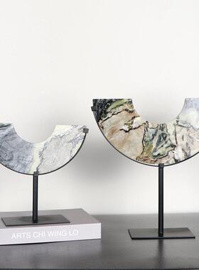 样板间书柜装饰摆件售楼处展柜新中式博古架茶室茶柜书房软装饰品