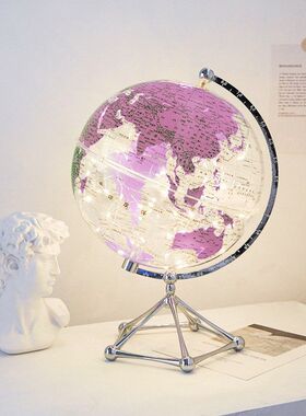 创意透明地球仪摆件轻奢高档客厅电视柜办公室桌面书房家居装饰品