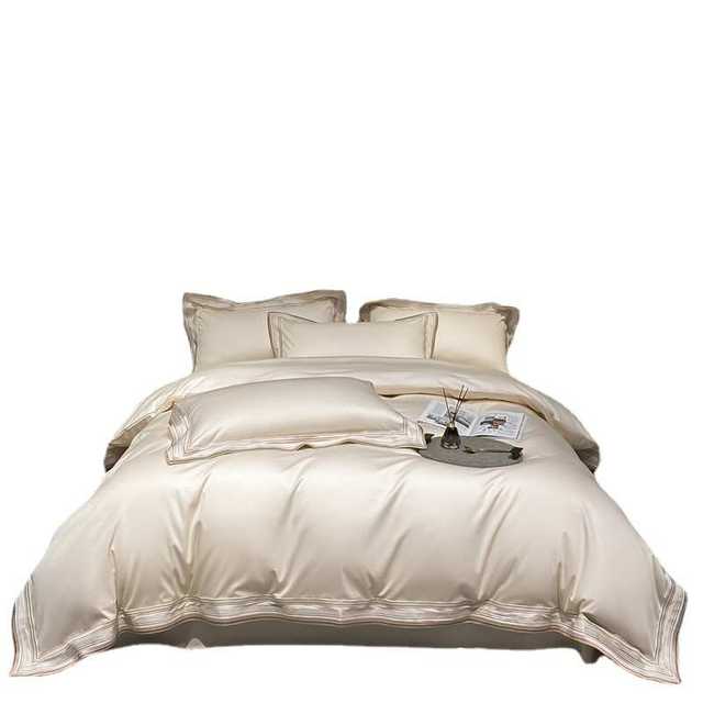 Manufacturer direct sales American Class A double strand long velvet cotton four-piece set 100 cotton pure cotton sheet quilt cover high-end embroidery