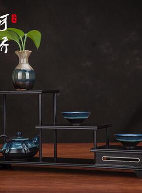 紫光檀木小博古架子实木展示架小物件摆放架茶具摆件紫砂壶展