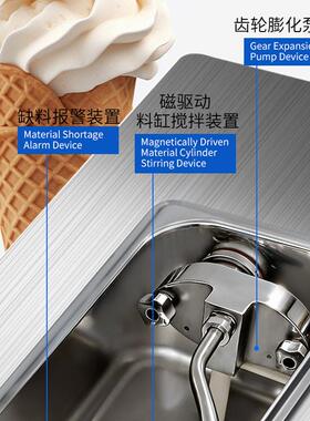 麦乐康商用冰淇淋机大产量齿轮泵连续打料全自动软质冰激凌机