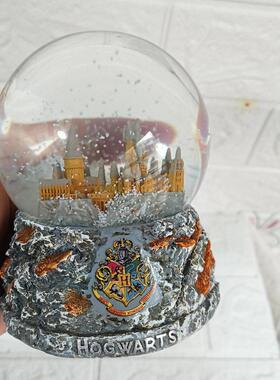 哈利水晶球霍格沃茨城堡飘雪摆件周边猫头鹰水晶球小礼物桌面装饰