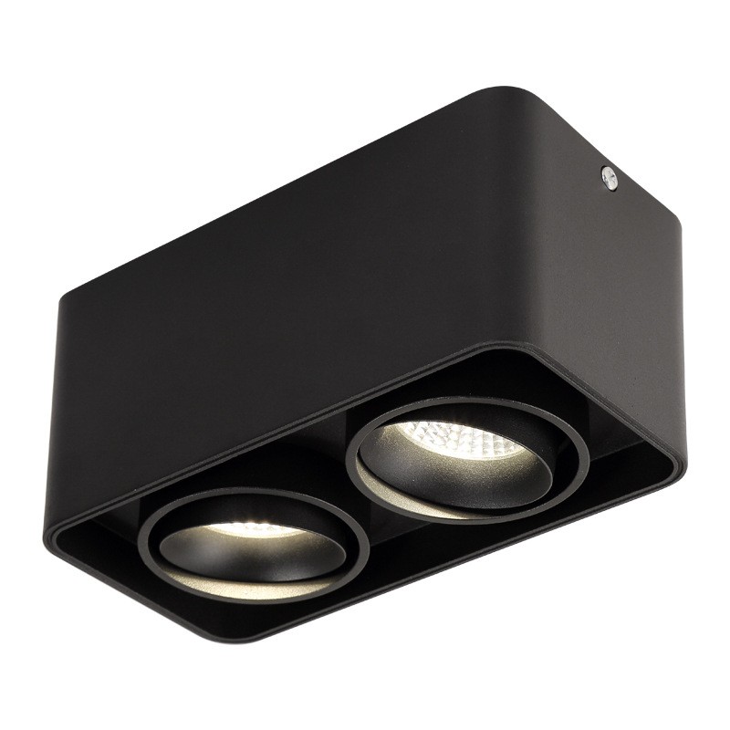 Surface-mounted double-head spotlights, smart suction-type grille bold lamps, no openings, adjustable angle downlights for home living rooms and bedrooms