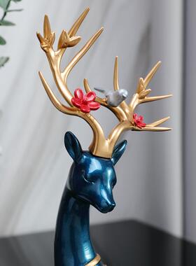 动物桌面存储钥匙入口门创意麋鹿大象装饰品入口鞋柜门装饰品