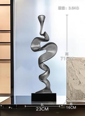 正品行云流透明竖高水雕塑摆客厅电视柜关酒柜高级感件乔迁家居玄