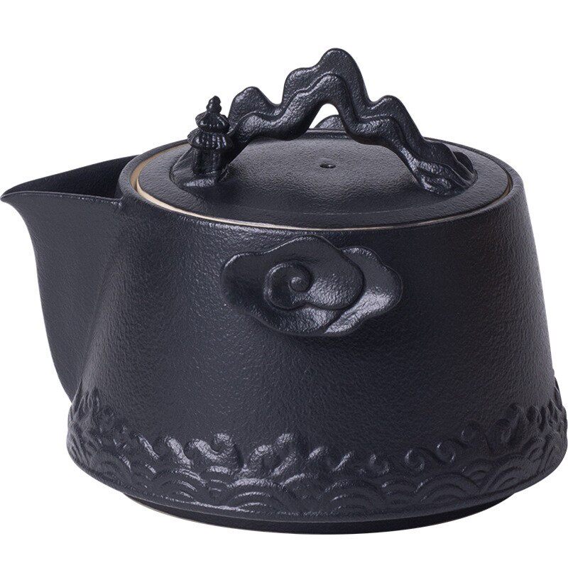 Jiangshan Tea Set Forbidden City Cultural and Creative Handheld Pot Portable Travel Teapot Tea Cup Small Set Outdoor Quick Cup National Style