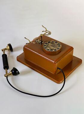 欧式覆古壁挂电话机模型装饰摆件手工铁艺工艺品影视道具厂家直销