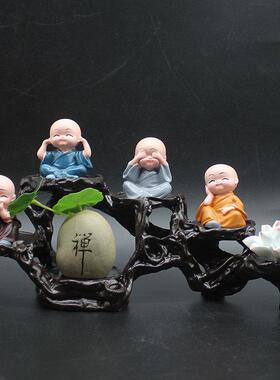 禅意小和尚家居装饰工艺品摆饰客厅玄关电视酒柜办公桌面礼物摆设