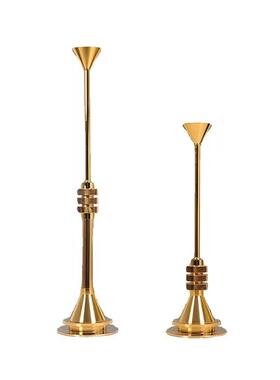 烛台摆件欧ns样板房家北客用厅装饰品欧式美式复古轻0009奢浪i漫