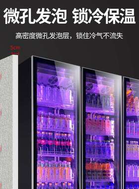 展示柜冷藏柜商用网红啤酒超市饮料风冷水柜冰柜冷柜三门酒吧冰箱