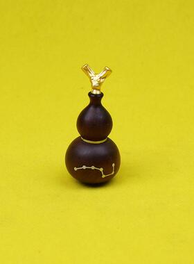 雷击枣木龙头葫芦镶嵌七星可打开葫芦饰品福禄吊坠随身把件