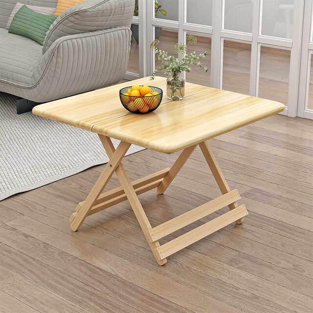 Solid wood folding table, portable dining table for outdoor stalls and barbecue restaurants, simple table for eating, home learning square table
