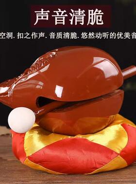 香樟木木鱼法器一套实木家用3.5-10英寸木鱼佛前打击乐器木雕摆件