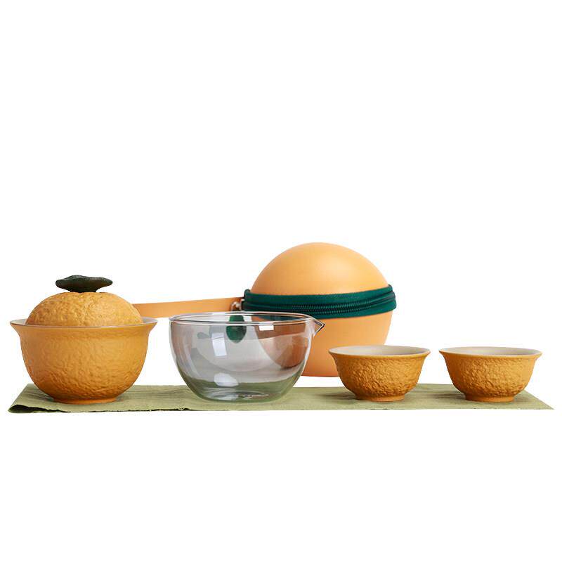Good Luck Quick Cup Outdoor Portable Covered Bowl Travel Tea Set Glass Fair Cup Portable Camping Customization