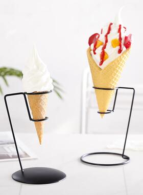 铁艺冰淇淋架甜筒蛋筒圣代脆皮展示架餐厅冷饮店展示装饰架架饰