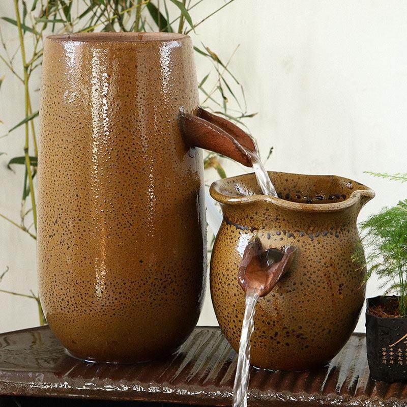 陶罐阳台养鱼过滤器循环水古法生态鱼缸瀑布造景全套陶瓷流水摆件,淘宝优惠券,粉丝福利购,淘宝优惠卷