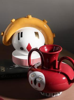 北欧极简样板房创意艺术摆件设计师家居玄关装饰品摆设陶瓷工艺品