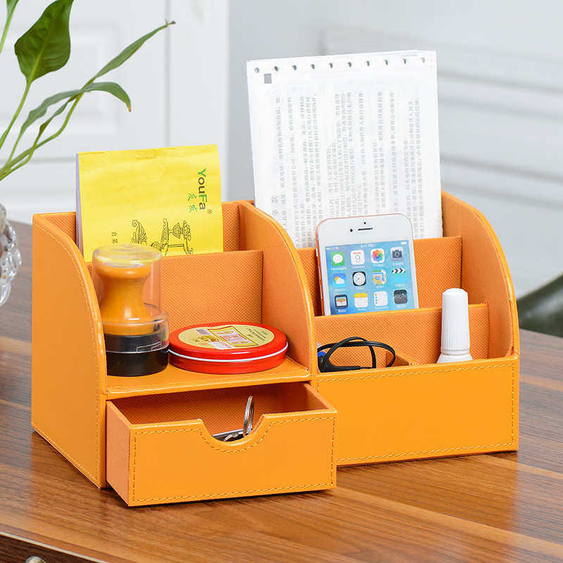 多功能办公桌面收纳盒 办公用品杂物整理座 皮革储物盒,淘宝优惠券,粉丝福利购,淘宝优惠卷