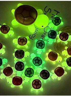 新创意可爱发光迷你龟饰品荧光龟微型景观DIY鱼缸装饰