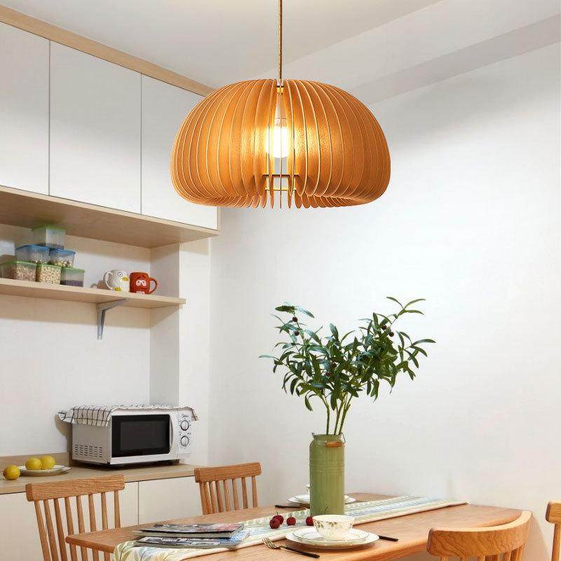 餐厅吊灯日式复古卧室吊灯木质创意民宿灯具艺术中古原木风南瓜灯,淘宝优惠券,粉丝福利购,淘宝优惠卷