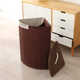 Household pastoral bamboo weaving folding laundry basket Home furnishing rope storage bucket Hotel towel bath towel storage basket