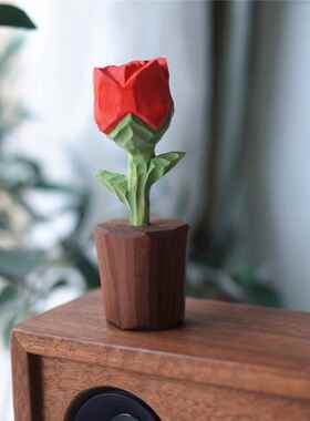 乔的小作坊/木雕玫瑰饰品，创意和色彩变化的手工斯堪的纳维亚风