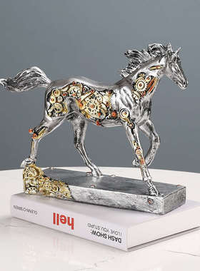 创意办公室书柜书立摆件马到成功办公室桌面轻奢书档装饰商务礼品