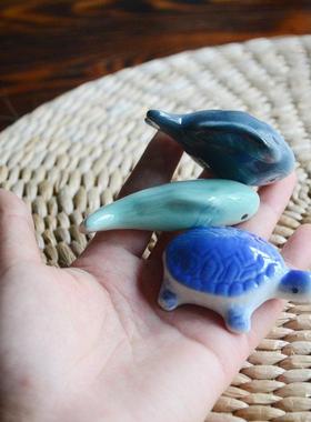 新品景德镇陶瓷小摆件鱼缸玩物 水浅小鱼 水中可漂浮装饰物集合二