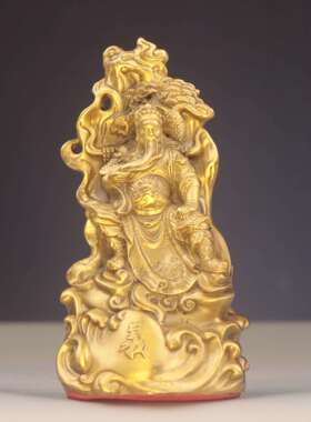 杨铜记铜关公看书关公读书关公文财神铜工艺品摆件