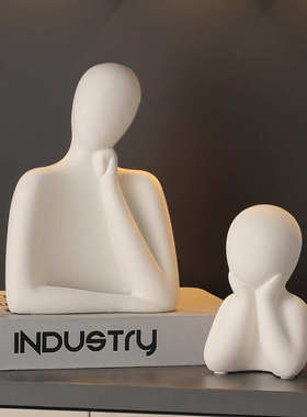 现代简约一家三口四口客厅酒柜电视柜玄关桌面家居装饰品陶瓷摆件