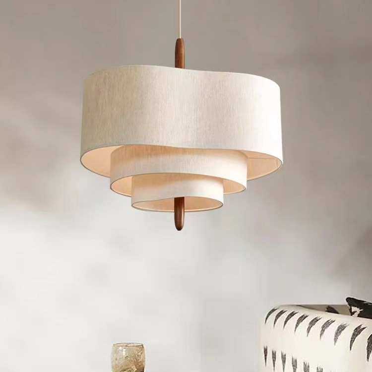 侘寂风布艺吊灯复古卧室餐厅法式中古客厅主灯设计师创意书房灯具,淘宝优惠券,粉丝福利购,淘宝优惠卷